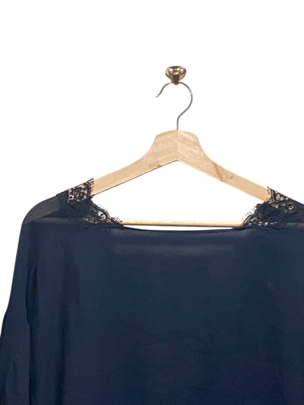 Sandro Paris Navy Blue Blouse Romantic - Picture 7 of 14